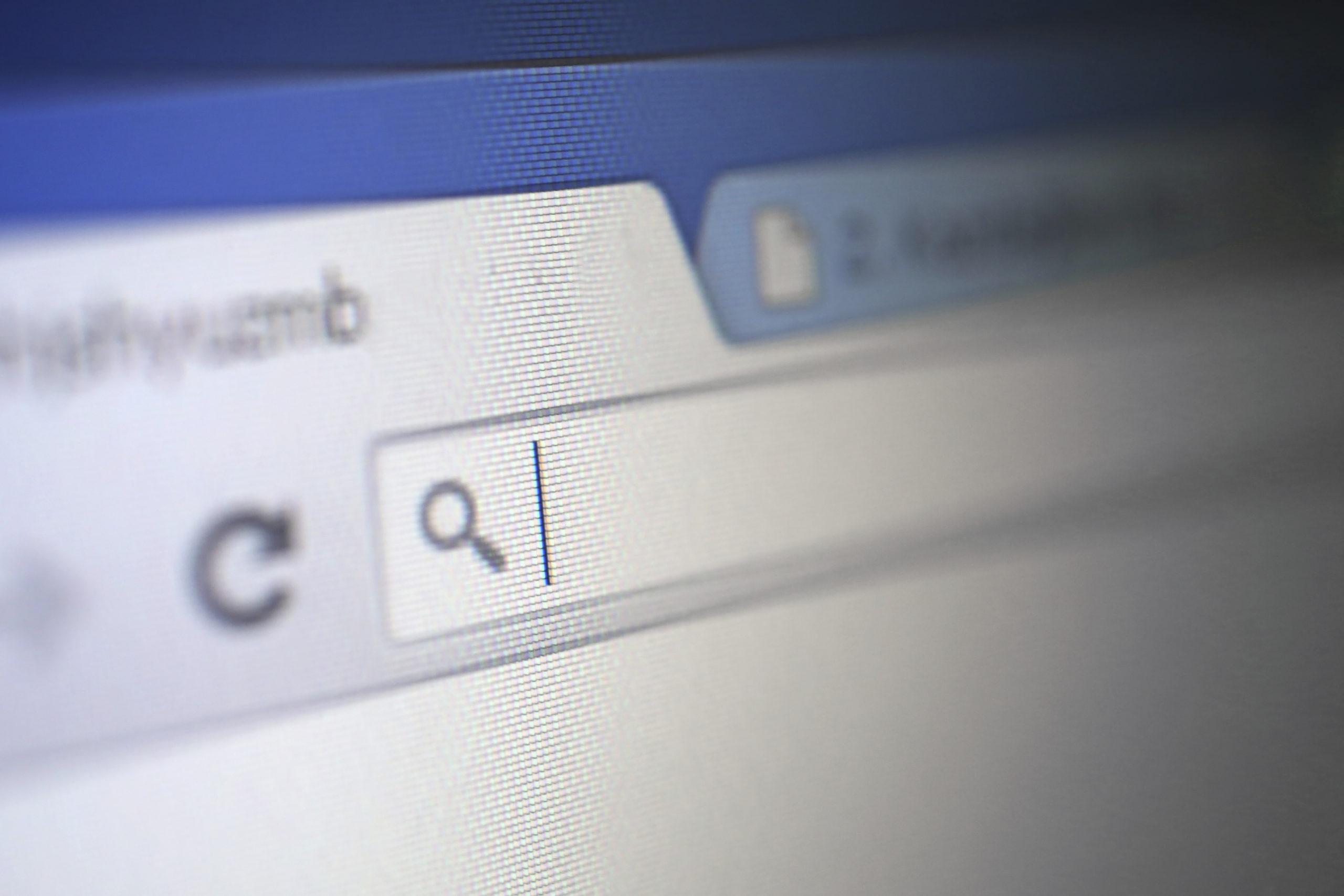 Browser tab with search icon
