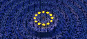 EU GDPR data bits and bytes wave ripples