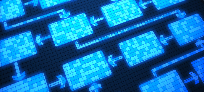 Flow chart on digital screen