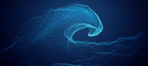 Abstract technology background with wave.3D.