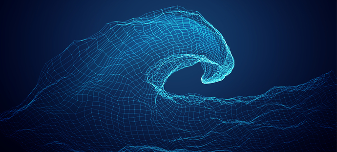 Abstract technology background with wave.3D.