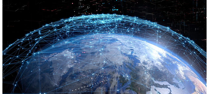 Global communication network concept.