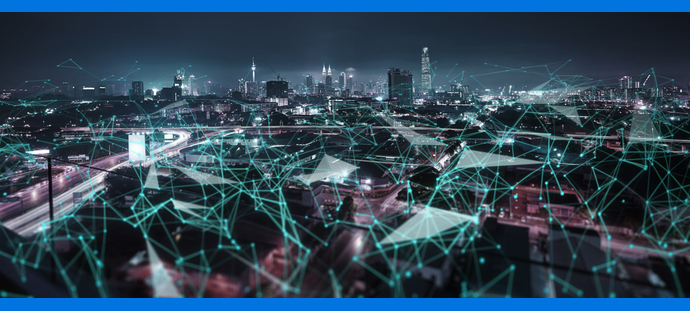 Smart cityscape with wireless network