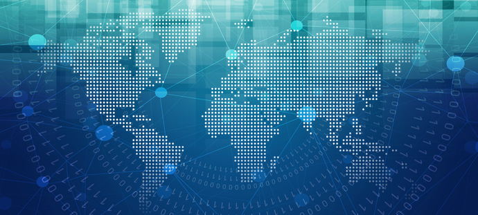 World Map Technology Abstract Background