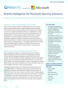 RiskIQ Intelligence for Microsoft Security Solutions