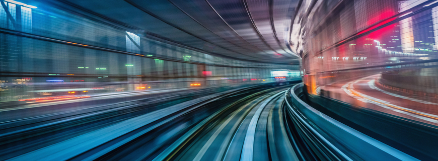 Tokyo Japan High Speed Train Tunnel Motion Blur Abstract
