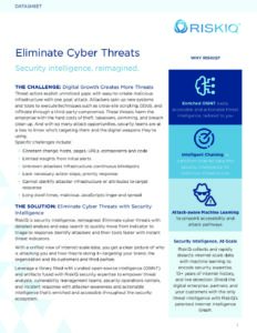 Eliminate Cyber Threats RiskIQ Solution Brief