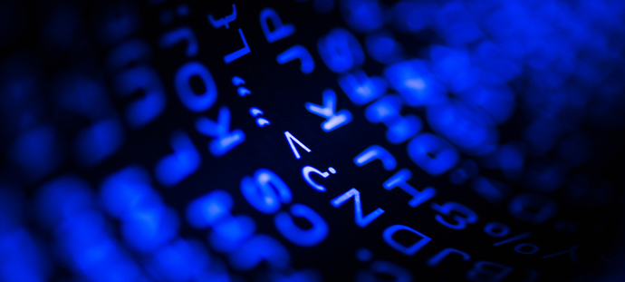 Closeup of programming code and language